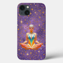 Meditative Frau und Sternenhimmel lila Case-Mate iPhone Hülle