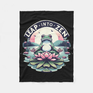 Meditative Frosch-Lotus-Pose Yoga Zen Friedlicher  Fleecedecke
