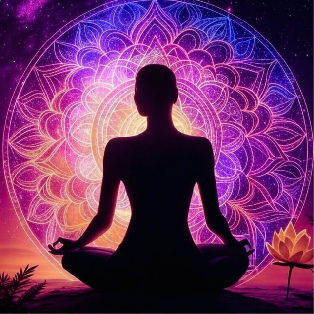 Meditative Mandala Fotoskulptur Ornament (Vorne)