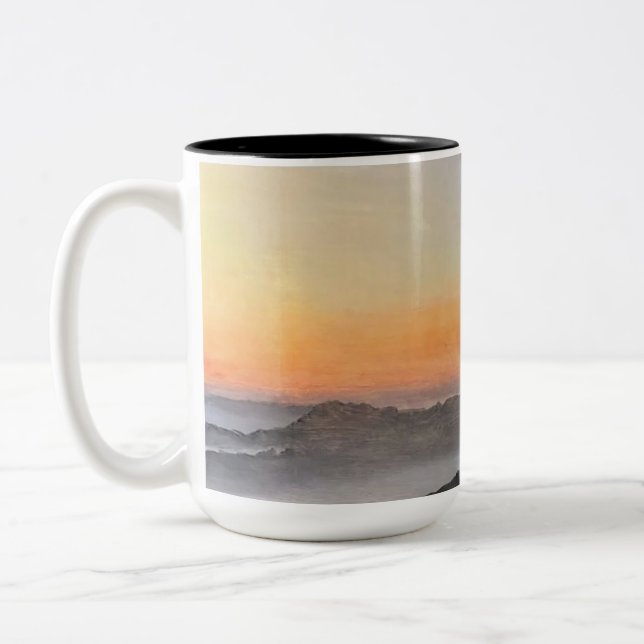 Meditative Morning Mug Zweifarbige Tasse (Links)