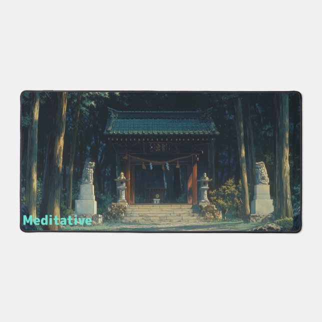 Meditative Woodland Shrine – Calm Forest Sanctuary Schreibtischunterlage (Vorderseite)
