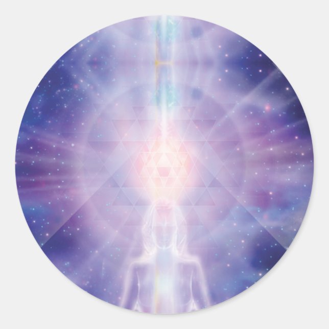 Meditator Runder Aufkleber (Vorderseite)