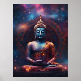 Méditer Bouddha avec Poster Mandala