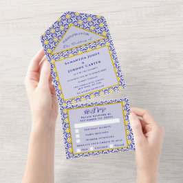 Mediteran Tiles Portugiesisch Rustikale Hochzeit All In One Einladung