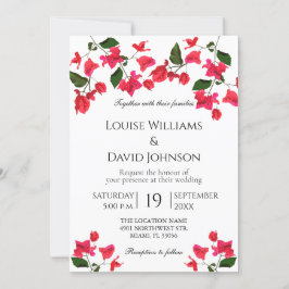 Mediterrane Bougainvillea Hochzeitseinladung Einladung