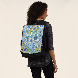 mediterrane Farbtöne/ Azulejo-Fliesen Rucksack