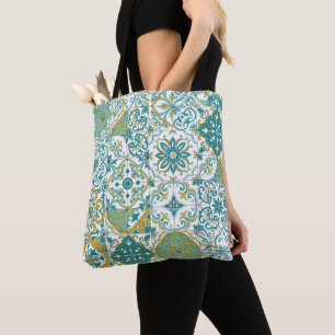 mediterrane Farbtöne/ Azulejo-Fliesen Tasche