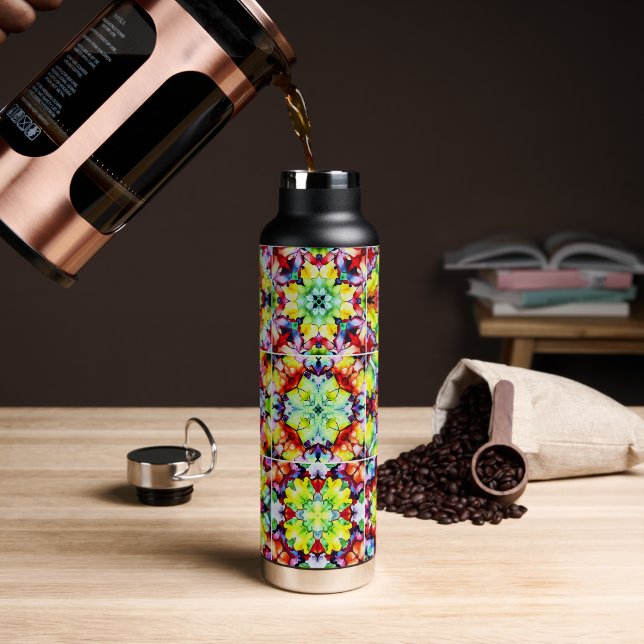 mediterrane Fliesen, alkoholfarbene Fliesen, Majol Trinkflasche (Kaffee)