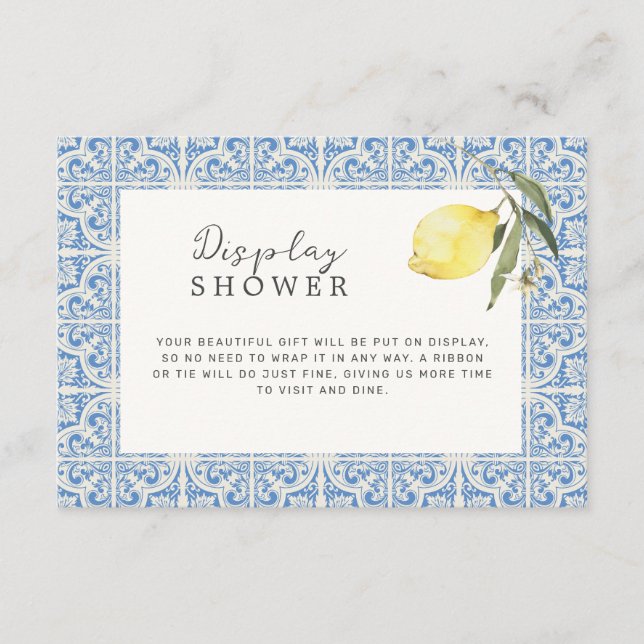 Mediterrane Fliesen Amalfi Küste Display Dusche Begleitkarte (Vorderseite)