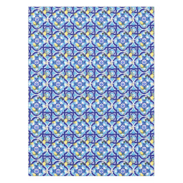 mediterrane Fliesen, blaue Fliesen, Zitrone, Tischdecke