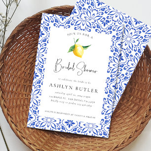 Mediterrane Fliesen Lemon Bridal Dusche Einladung