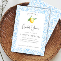 Mediterrane Fliesen Lemon Bridal Dusche Einladung