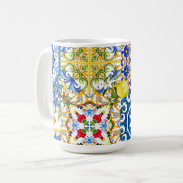 mediterrane Fliesen, Majolika, sizilianischer Stil Kaffeetasse