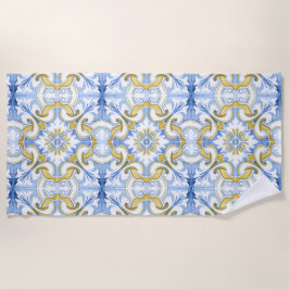 mediterrane Fliesen, Majolika, sizilianischer Stil Strandtuch