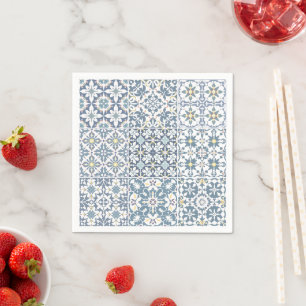 mediterrane Fliesen, marokkanisch, Majolica, Azule Serviette