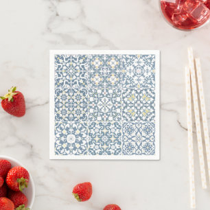 mediterrane Fliesen, marokkanisch, Majolica, Azule Serviette