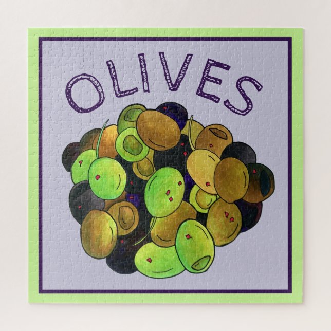 Mediterrane gemischte Oliven Griechische Kalamata (Vertikal)