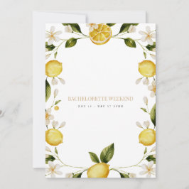 Mediterrane Lemon Bachelorette Wochenende Card Einladung