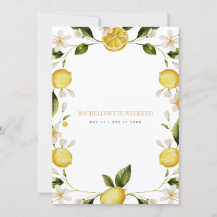 Mediterrane Lemon Bachelorette Wochenende Card Einladung