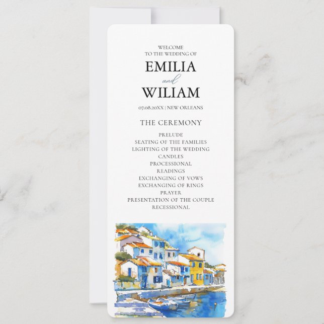 Mediterrane Lemon-Hochzeitskarte Einladung (Vorderseite)
