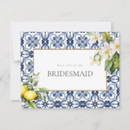 Mediterrane Lemon Tiles Bridesmaid - Vorschlagskar Save The Date