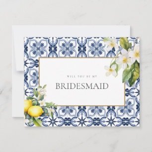 Mediterrane Lemon Tiles Bridesmaid - Vorschlagskar Save The Date