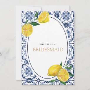 Mediterrane Lemon Tiles Bridesmaid - Vorschlagskar Save The Date