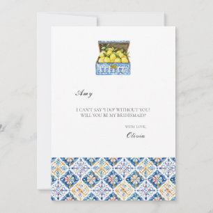 Mediterrane Lemon Tiles Bridesmaid - Vorschlagskar Save The Date