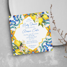 Mediterrane Majolica Fliesen Zitronen Babydusche
