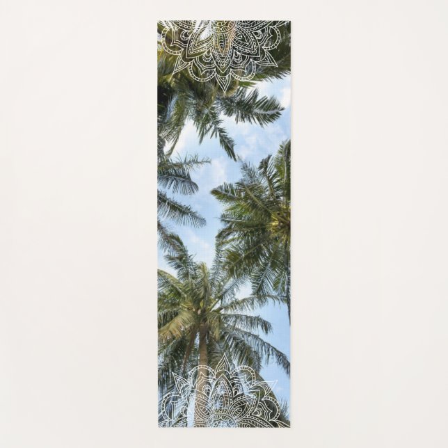 Mediterrane Palme Mandala Yoga Mat Yogamatte (Vorderseite)