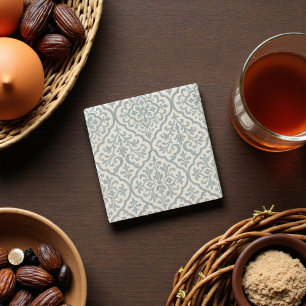Mediterrane Wasserfarbe Gray Arabesque Elegante Steinuntersetzer
