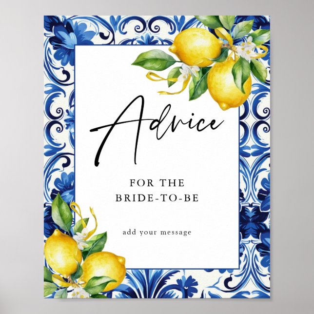 Mediterrane Zitronen Bridal Duschempfehlung Unters Poster (Vorne)