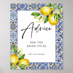 Mediterrane Zitronen Bridal Duschempfehlung Unters Poster
