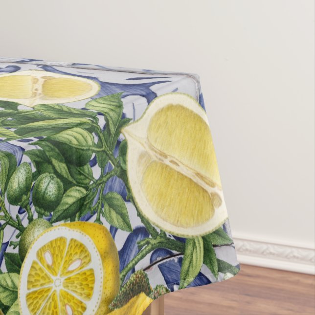 Mediterrane Zitronen Sommer Portugiesische Fliesen Tischdecke (Beispiel)