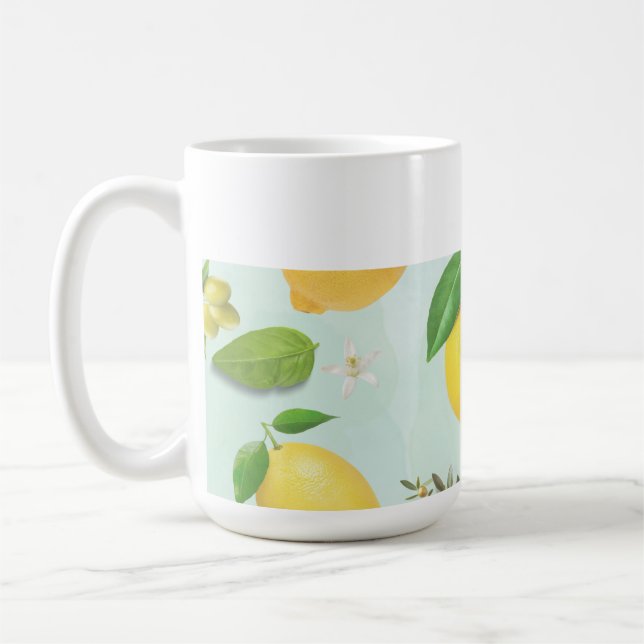 Mediterrane Zitronen und Oliven Küche Kaffee Tasse (Links)