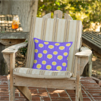 Mediterranean Blue and Yellow Floral Greek Flora Kissen