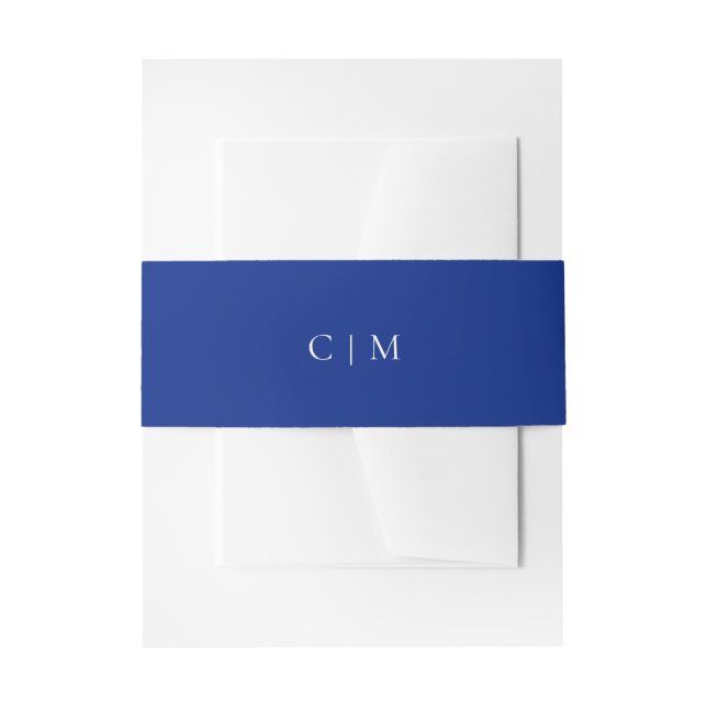 Mediterranean Blue Initials | Amalfi Coast Wedding Einladungsbanderole (Vorderseite Beispiel)