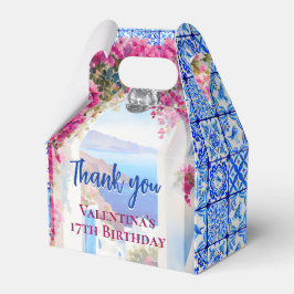 Mediterranean Blue Tiles Mamma Mia Greek Island  Geschenkschachtel