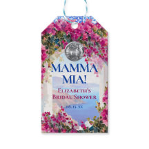 Mediterranean Blue Tiles Pink Flowers Disco Ball