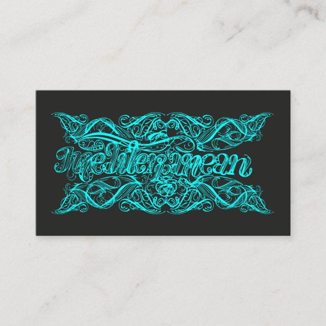 Mediterranean - Calligraphy Telefonnummerkarte (Vorderseite)