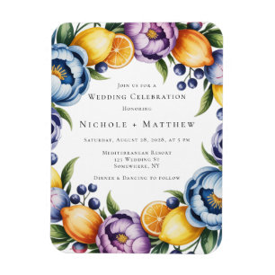 Mediterranean Citrus Bouquet Wedding Magnet