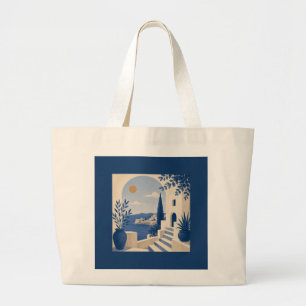 Mediterranean Coast Villa Scene Elegant Tote Bag