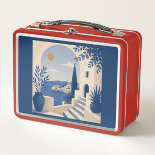 Mediterranean Coastal Arch Navy Blue Lunch Box