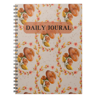 Mediterranean floral wreath pattern warm orange fl notizblock