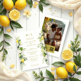 Mediterranean Fresh Lime Lemons & Flowers Garlands Einladung