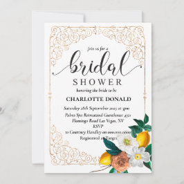 Mediterranean Italy Blue Tiles Bridal Shower  Einladung