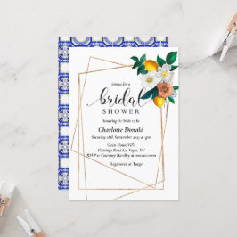 Mediterranean Italy Blue Tiles Bridal Shower  Einladung