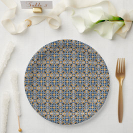 Mediterranean Italy Blue Tiles Bridal Shower  Pappteller