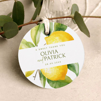 Mediterranean Italy Greece Lemon Vibrant Wedding Geschenkanhänger