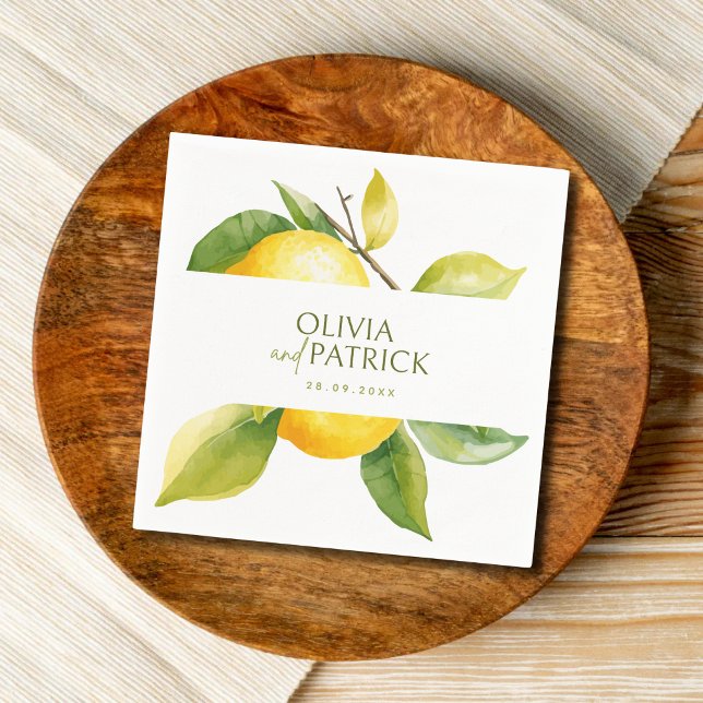 Mediterranean Italy Greece Lemon Vibrant Wedding Serviette (Von Creator hochgeladen)